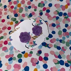 Purple Rose Stud Earrings